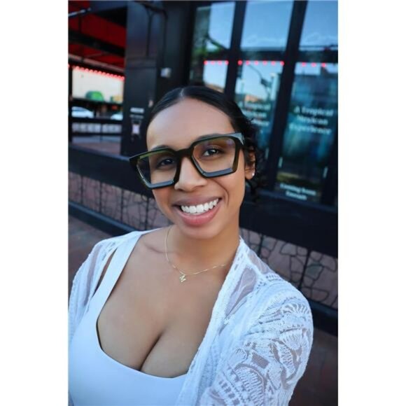 Blue Light Blocking Glasses Rectangle Frame Non Prescription Computer Eyewear - Picture 4 of 7